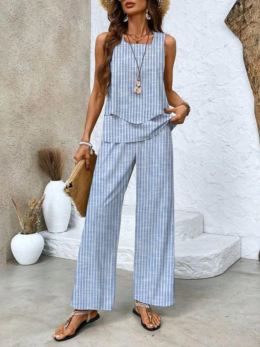 Ghislaine Women’s Floral Co-Ord Set – Elegant Top & Trousers Lounge Outfit