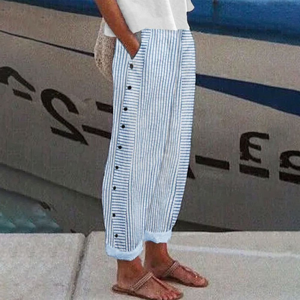 Pia Women’s Casual Trousers – Relaxed Fit Lightweight Pants with Side Pockets