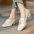 Emily Women’s Mary Jane Loafers – Genuine Leather Comfort Shoes with Chunky Heel
