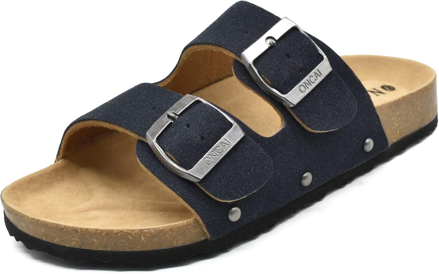 Anelin Women's Cork Mules – Suede Leather Buckle Summer Sandals