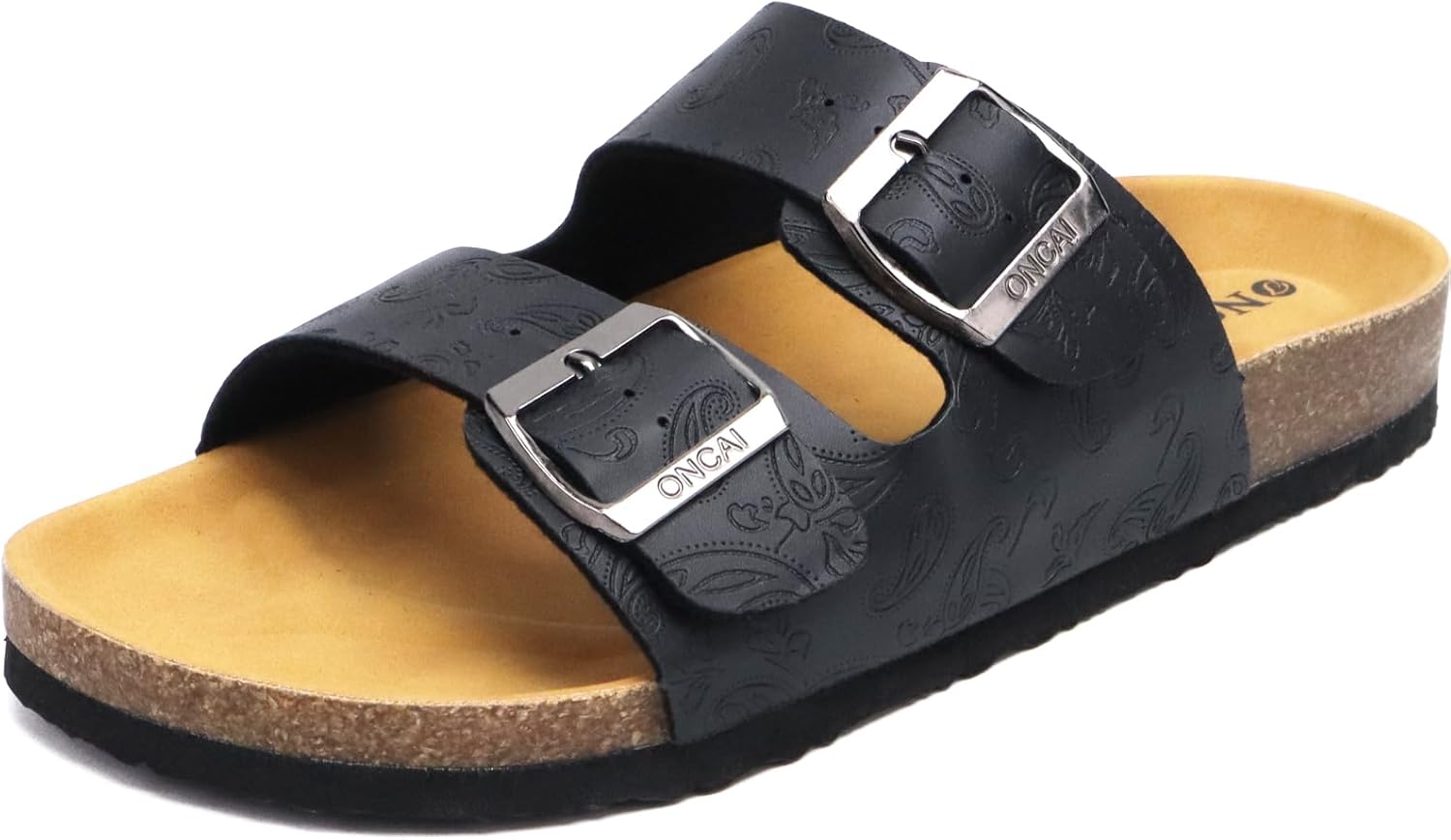 Anelin Women's Cork Mules – Suede Leather Buckle Summer Sandals