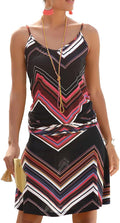 Sienna Women's Bohemian Beach Dress – Sleeveless Floral Tunic Dress with Wave Print