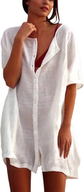 Willow Women's Beach Cover-Up Dress – Cotton Blend Tunic Shirt for Summer Holidays