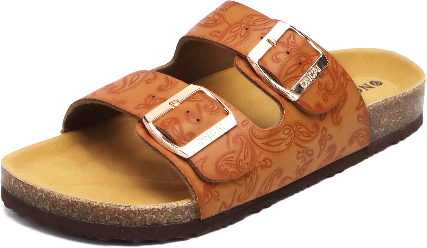 Anelin Women's Cork Mules – Suede Leather Buckle Summer Sandals