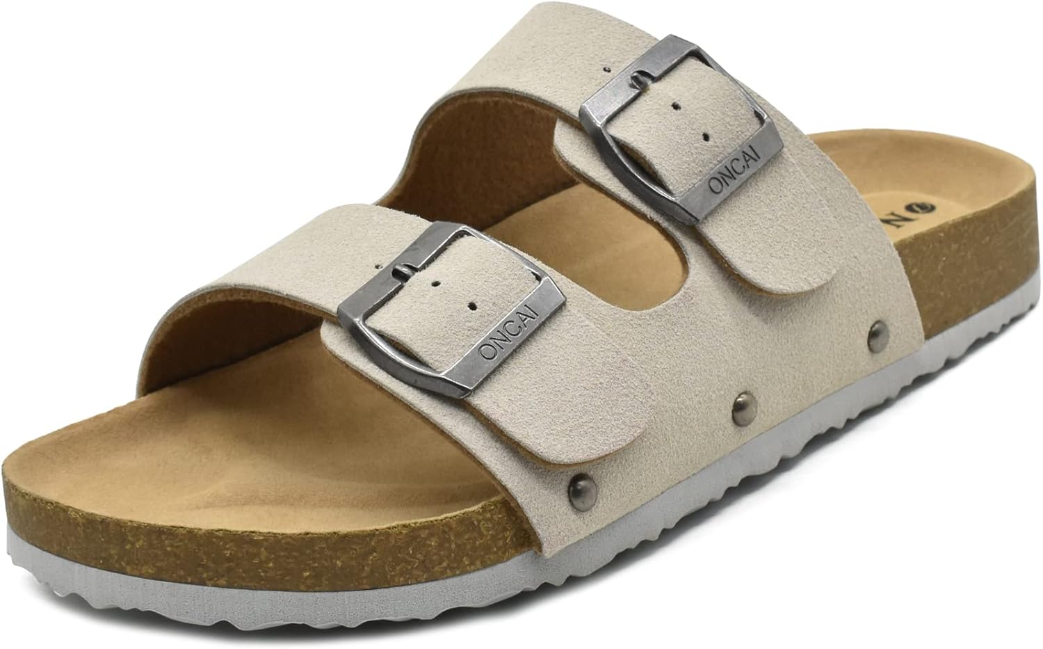 Anelin Women's Cork Mules – Suede Leather Buckle Summer Sandals