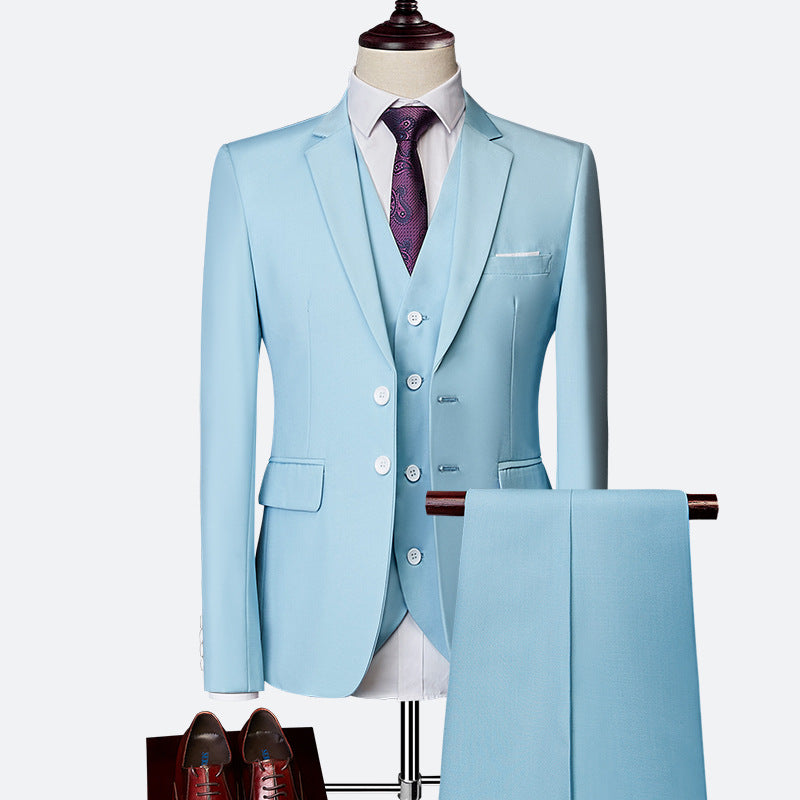 David Men’s 3-Piece Suit – Slim Fit Wedding & Business Formal Set with Waistcoat