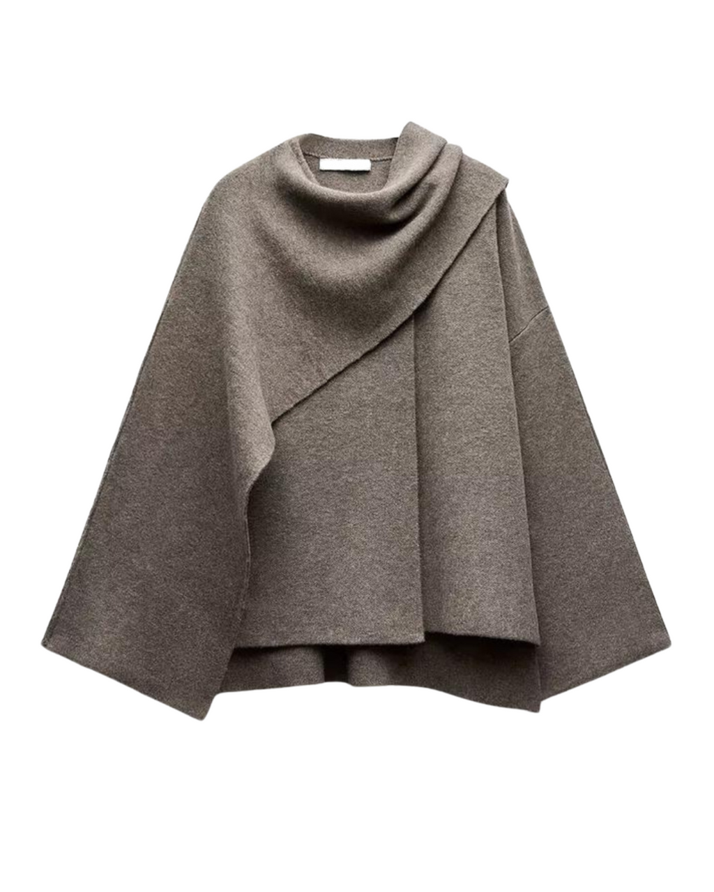 Emma Women’s Wool Poncho – Warm Asymmetrical Winter Cape Elegant Soft Knit Wrap