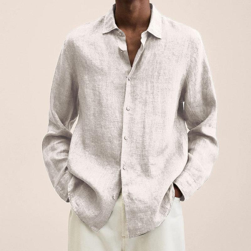 Giovanni Men’s Linen Shirt – Breathable Long Sleeve Casual Smart Summer Shirt