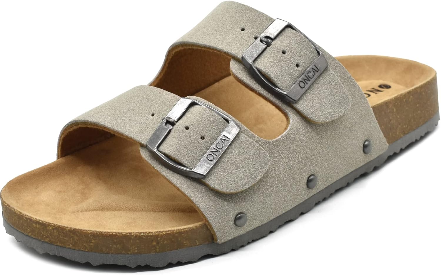 Anelin Women's Cork Mules – Suede Leather Buckle Summer Sandals