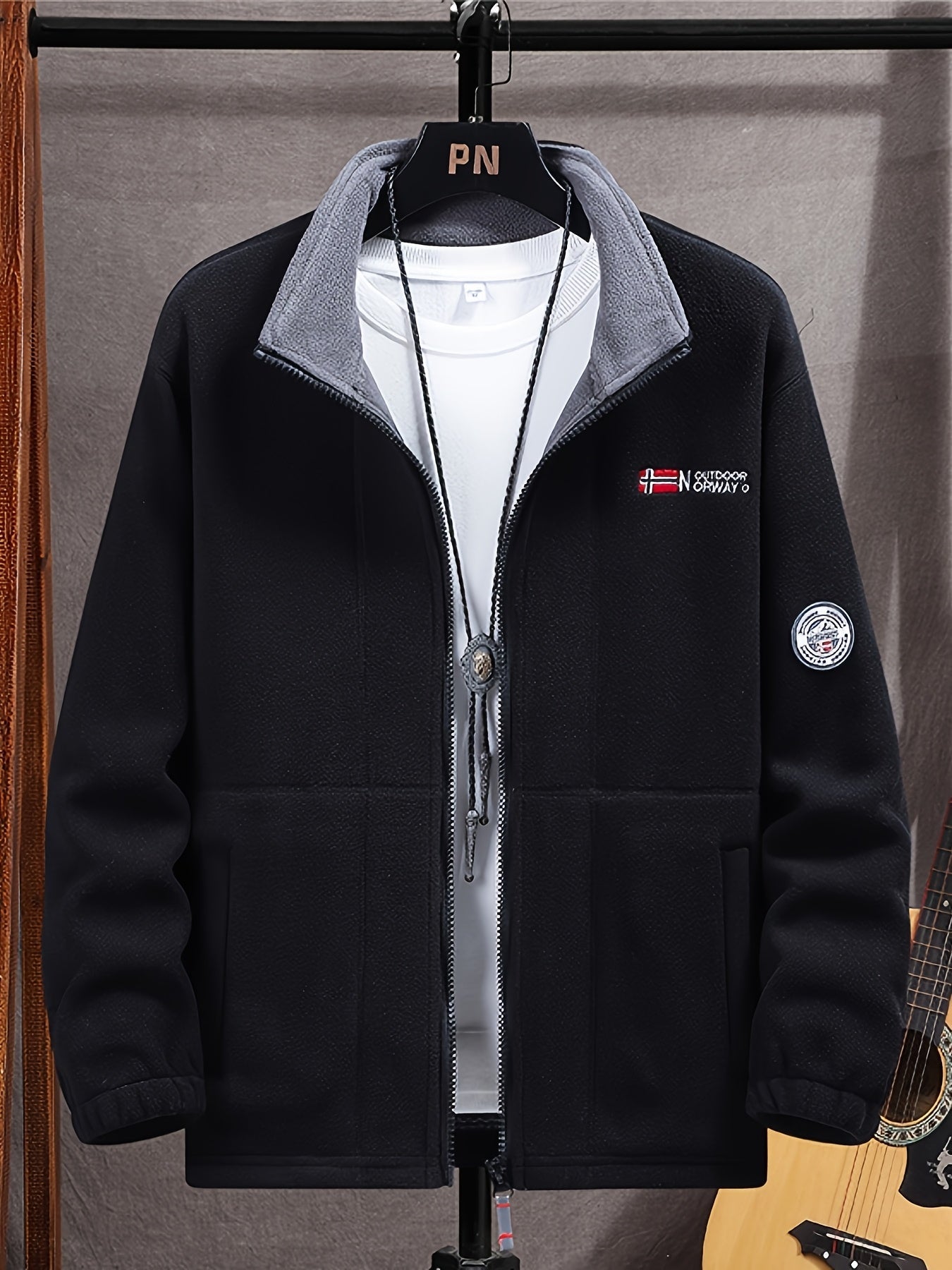 Julius Men’s Fleece Jacket – Warm Breathable Outdoor Zip-Up Winter Coat