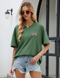 Danielle Women's Oversized Cotton T-Shirt – Printed Crew Neck Summer Top