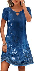Rosalie Women's Floral Midi Dress – Casual Summer Tunic Dress with Pockets