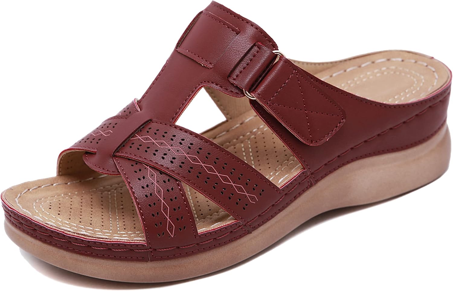Amelis Women's Wedge Mules – Open Toe Platform Slide Sandals for Summer