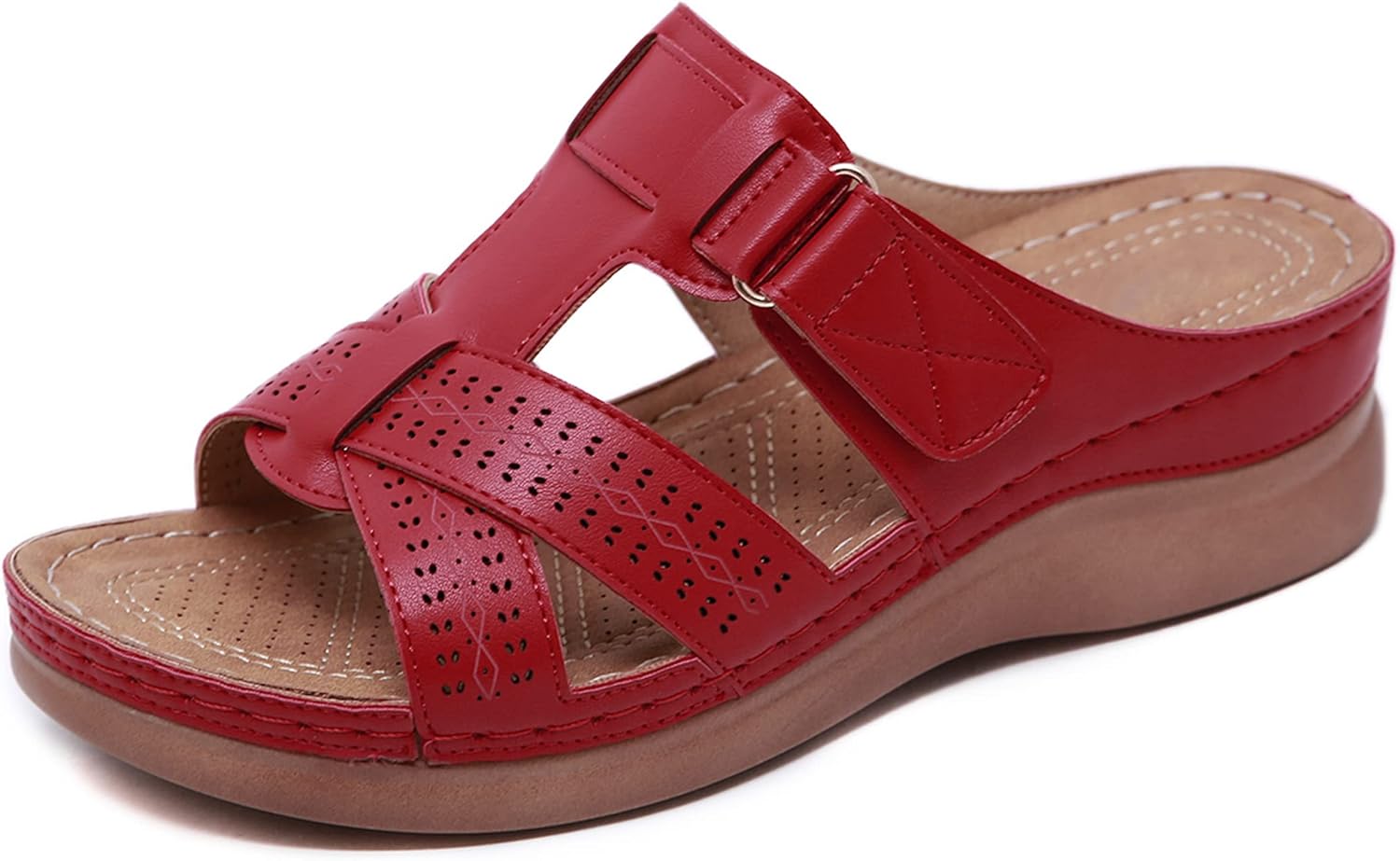 Amelis Women's Wedge Mules – Open Toe Platform Slide Sandals for Summer