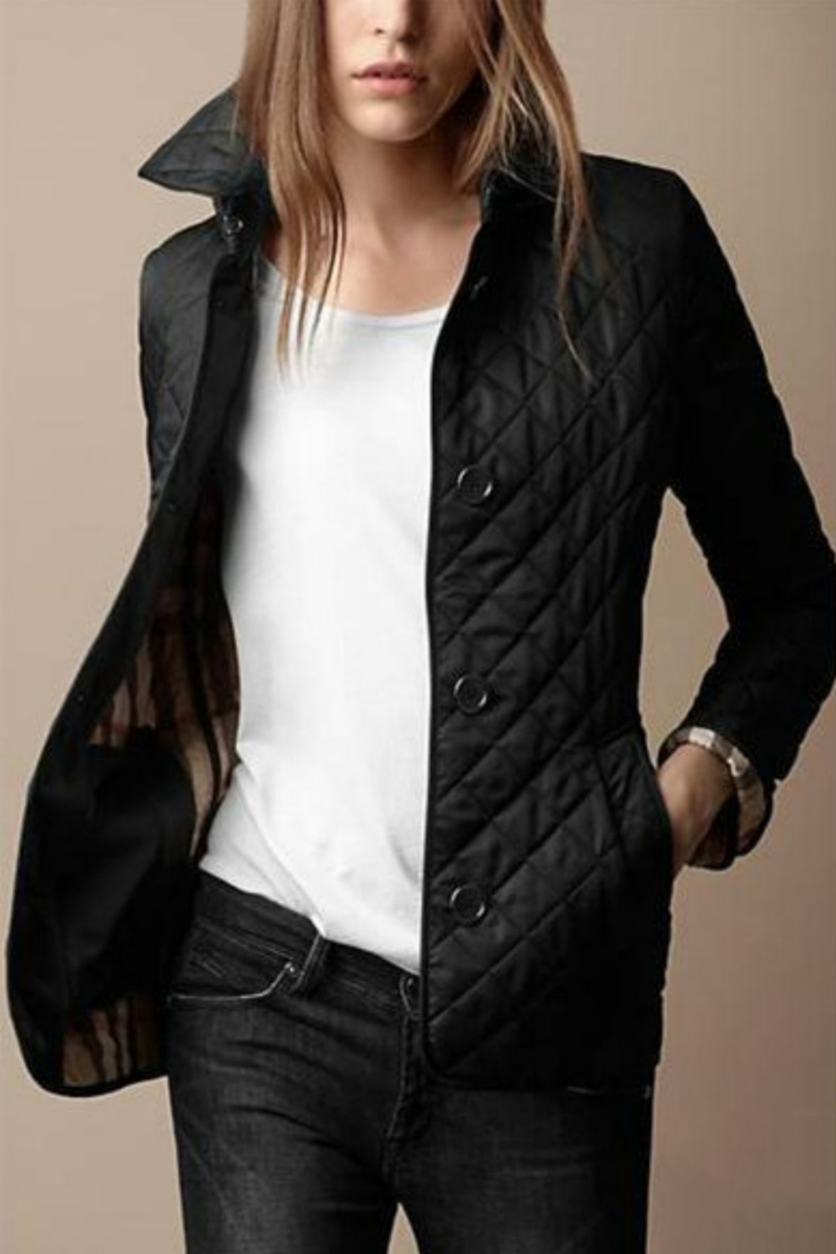 Clara Women’s Quilted Jacket – Elegant Lightweight Mid-Season Coat with Tailored Fit