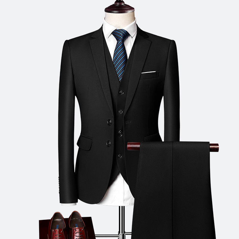 David Men’s 3-Piece Suit – Slim Fit Wedding & Business Formal Set with Waistcoat