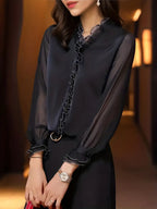 Sophie Women’s Long Sleeve Blouse – Elegant Casual Top in Soft Stretch Fabric