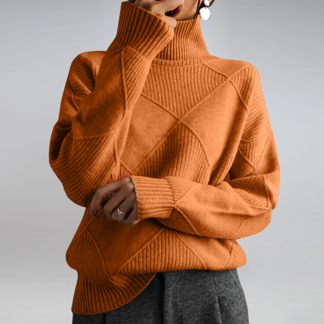 Myla Women’s Cashmere Turtleneck Sweater – Soft Warm Knit Jumper for Winter
