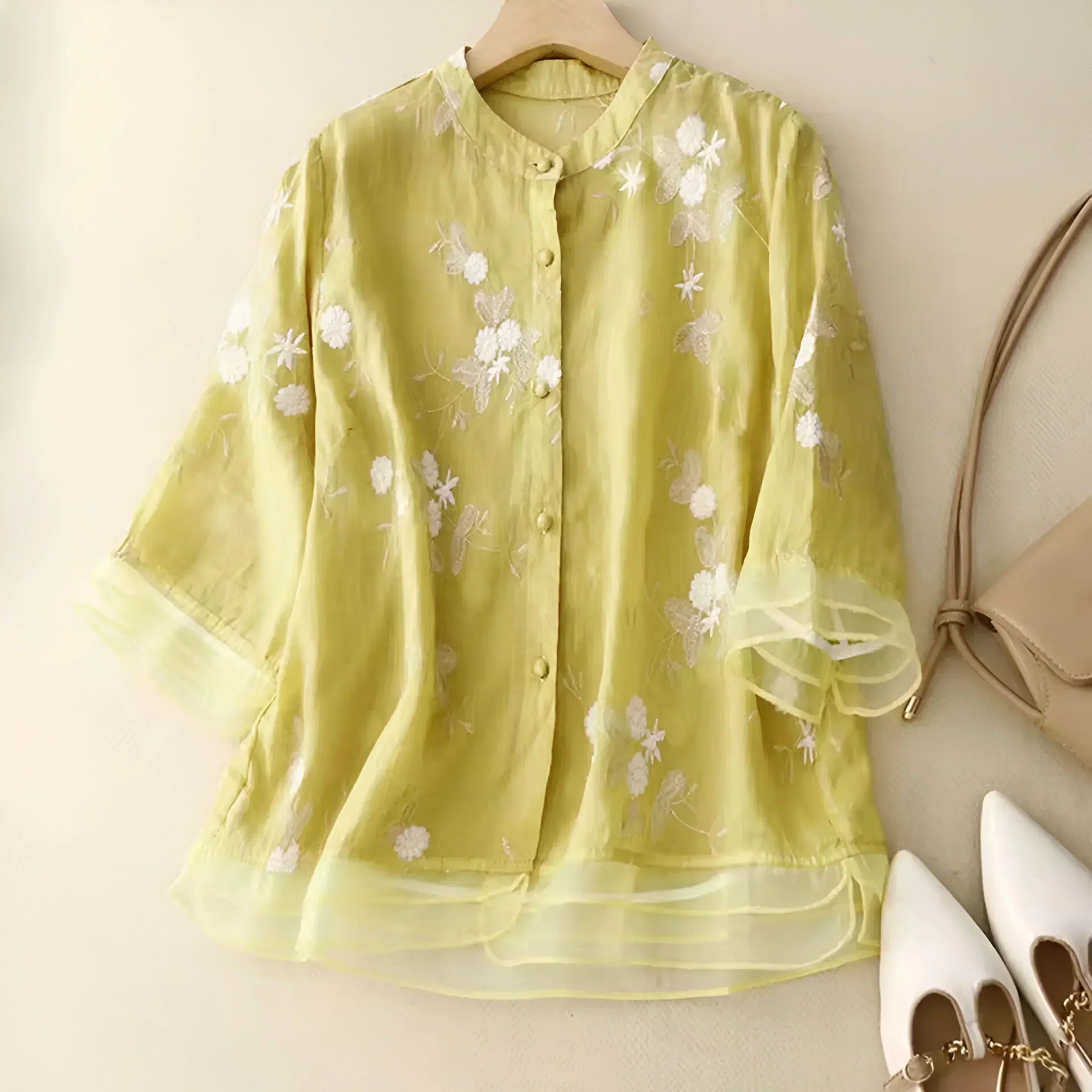 Emily Women’s Floral Blouse – Elegant Lightweight Top with Romantic Chic Fit