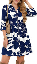 Hazel Women's Shirt Dress – V-Neck Empire Waist Summer Dress with Pockets