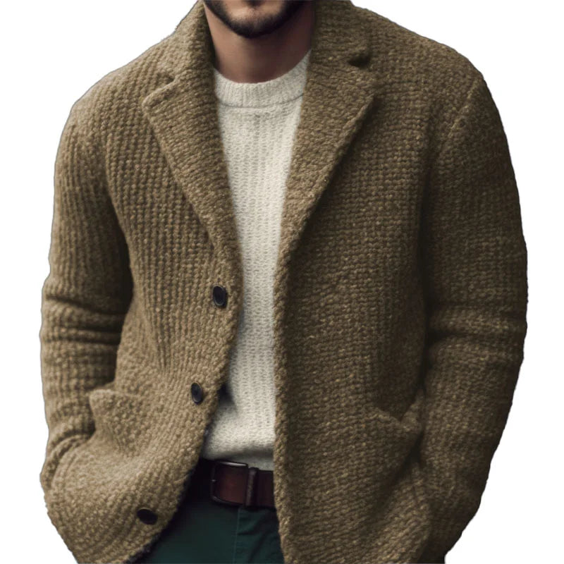 Derek Men’s Knit Cardigan – Warm Button-Up Sweater with Soft Regular Fit