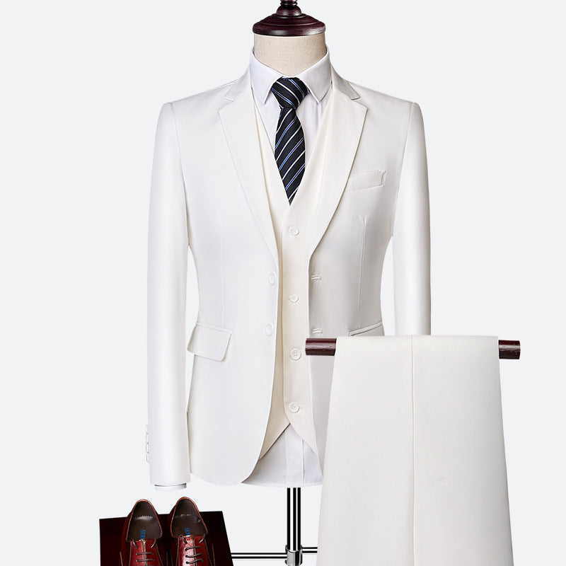 David Men’s 3-Piece Suit – Slim Fit Wedding & Business Formal Set with Waistcoat