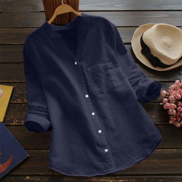 Aloyse Women’s Linen Blend Shirt – Relaxed Breathable Blouse for Casual Chic Style