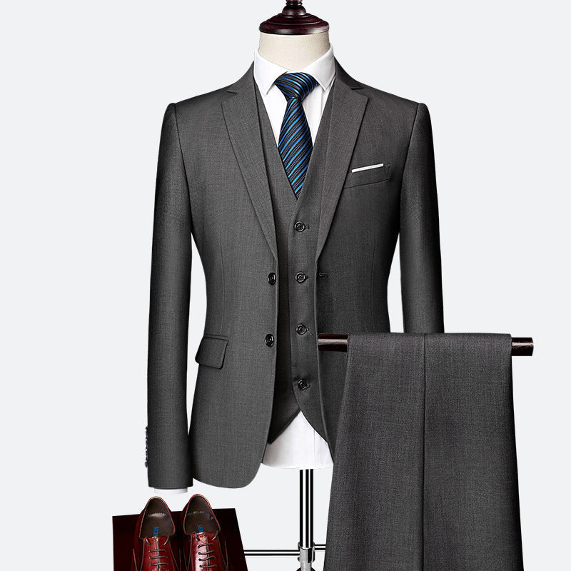 David Men’s 3-Piece Suit – Slim Fit Wedding & Business Formal Set with Waistcoat