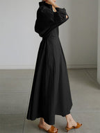 Lucie Women’s Midi Dress – Elegant Buttoned Dress with Flattering Fit & Lightweight Fabric