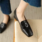 Emily Women’s Mary Jane Loafers – Genuine Leather Comfort Shoes with Chunky Heel