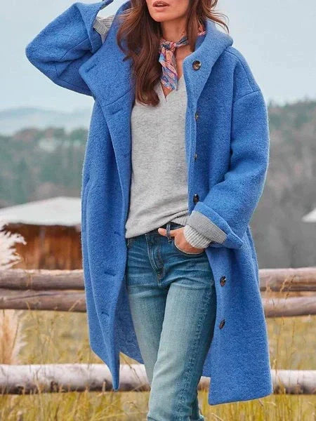 Audrey Women’s Wool Coat – Elegant Long Winter Coat with Soft Premium Wool Fit
