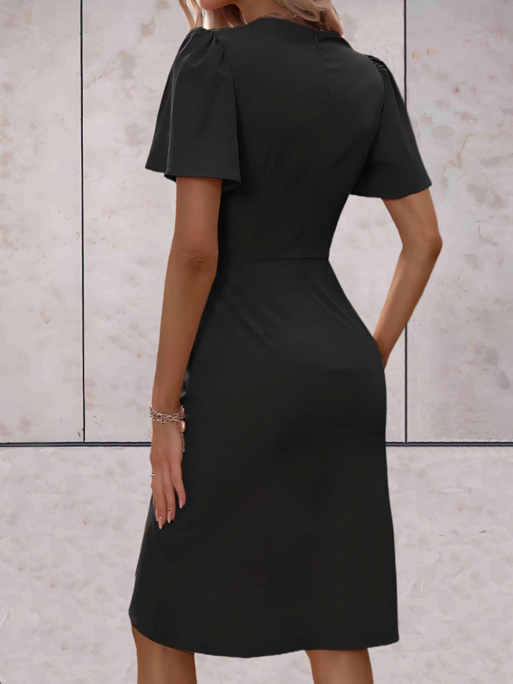 Harper Women’s Wrap Dress – Elegant V-Neck Midi Dress with Flattering Adjustable Fit