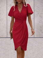 Harper Women’s Wrap Dress – Elegant V-Neck Midi Dress with Flattering Adjustable Fit