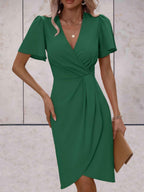Harper Women’s Wrap Dress – Elegant V-Neck Midi Dress with Flattering Adjustable Fit