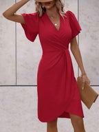 Harper Women’s Wrap Dress – Elegant V-Neck Midi Dress with Flattering Adjustable Fit