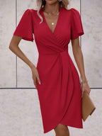 Harper Women’s Wrap Dress – Elegant V-Neck Midi Dress with Flattering Adjustable Fit