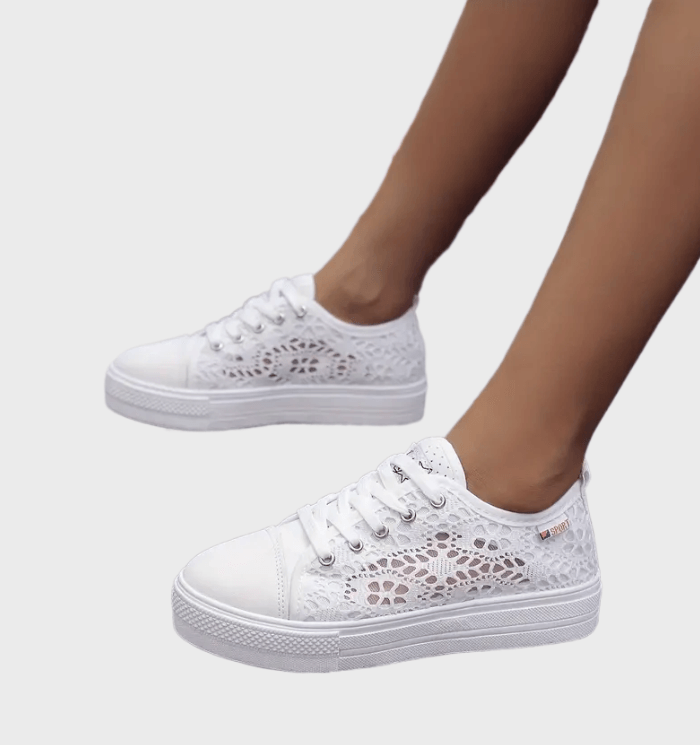 Alena Women’s Casual Sneakers – Breathable Lace-Up Trainers with Non-Slip Sole