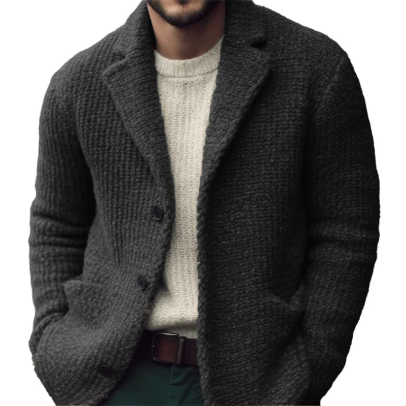 Derek Men’s Knit Cardigan – Warm Button-Up Sweater with Soft Regular Fit
