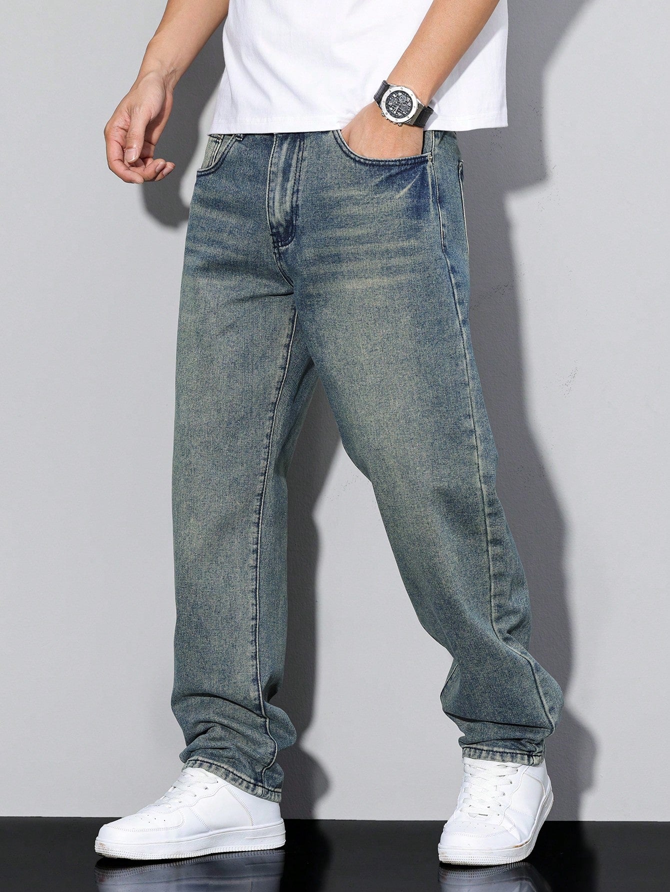 Mason Men's Baggy Jeans – Relaxed Fit Denim Trousers with Classic Pockets