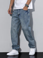 Mason Men's Baggy Jeans – Relaxed Fit Denim Trousers with Classic Pockets