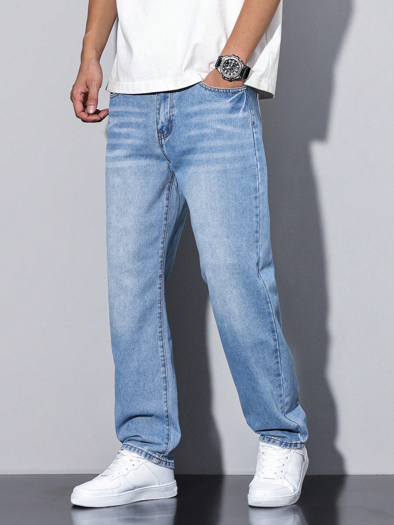 Mason Men's Baggy Jeans – Relaxed Fit Denim Trousers with Classic Pockets