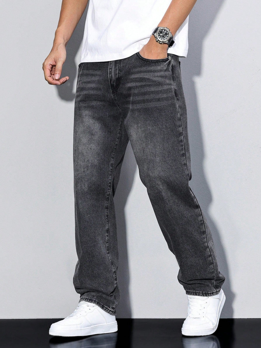 Mason Men's Baggy Jeans – Relaxed Fit Denim Trousers with Classic Pockets