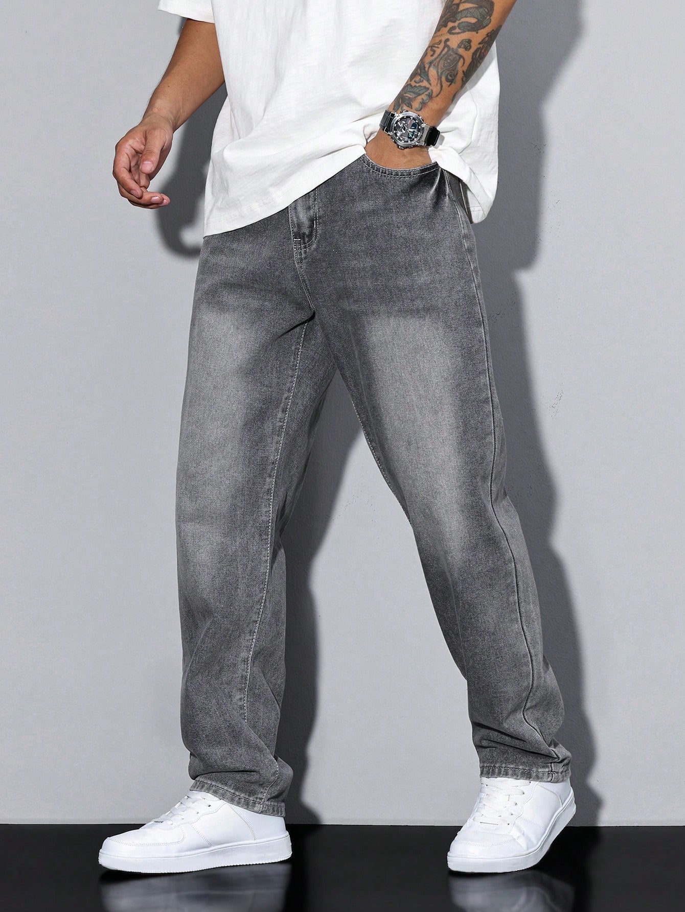 Mason Men's Baggy Jeans – Relaxed Fit Denim Trousers with Classic Pockets