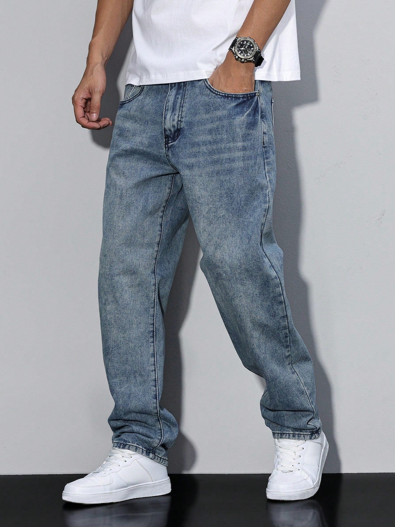 Mason Men's Baggy Jeans – Relaxed Fit Denim Trousers with Classic Pockets