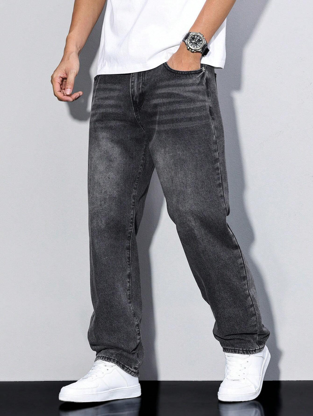 Mason Men's Baggy Jeans – Relaxed Fit Denim Trousers with Classic Pockets
