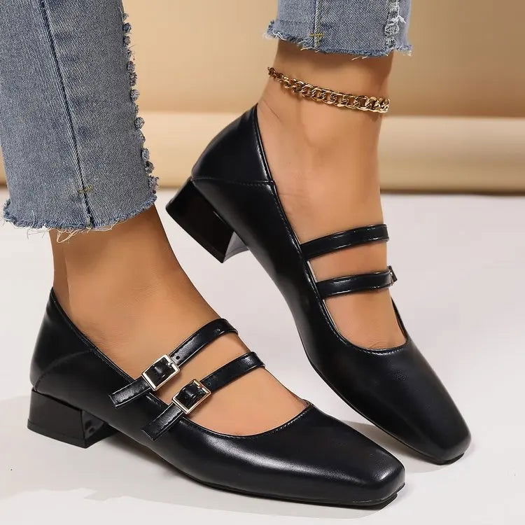 Luciana Women’s Ballet Flats – Elegant Double Strap Shoes with Comfortable Fit