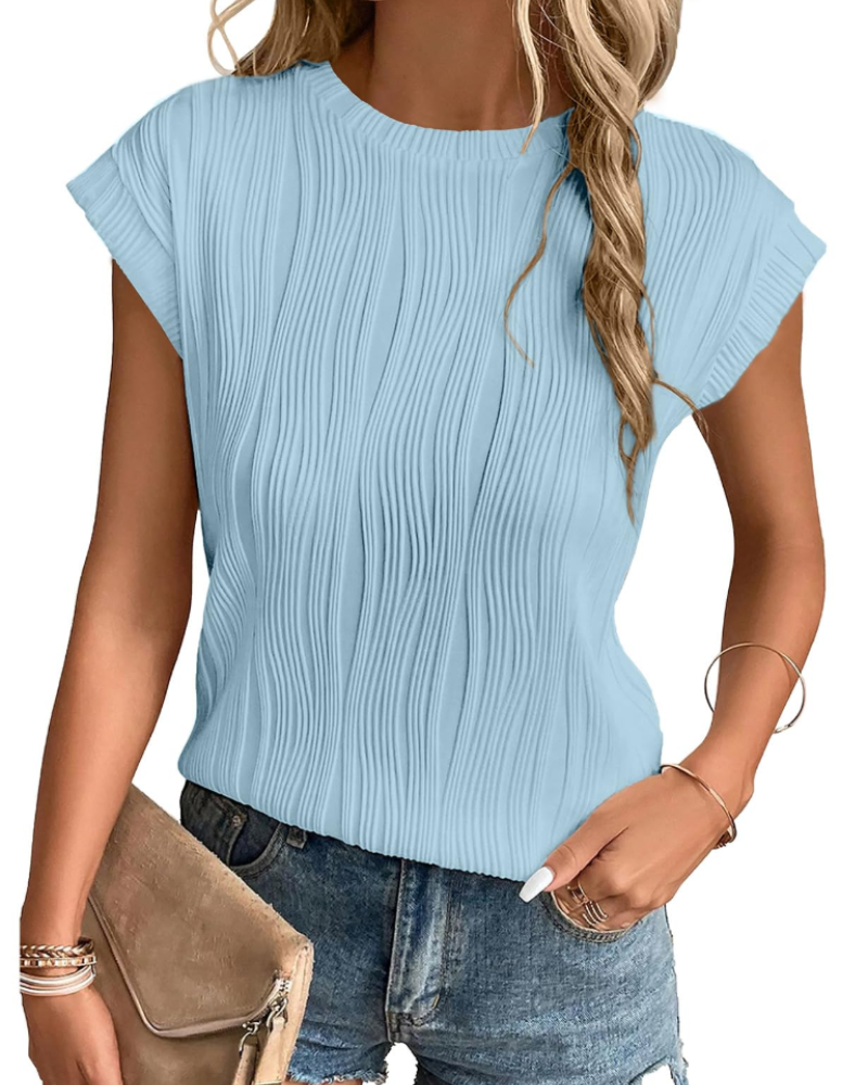 Brooke Women’s Batwing Sleeve Top – Casual Crew Neck Knit Blouse with Relaxed Fit