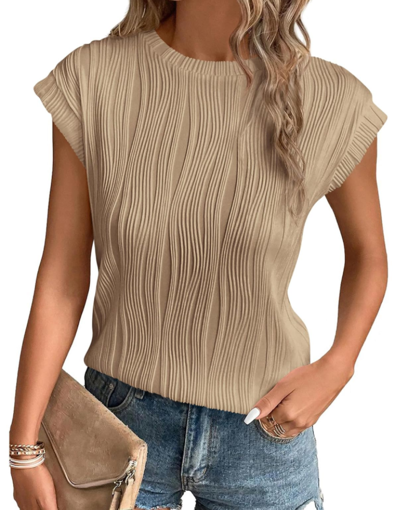 Brooke Women’s Batwing Sleeve Top – Casual Crew Neck Knit Blouse with Relaxed Fit