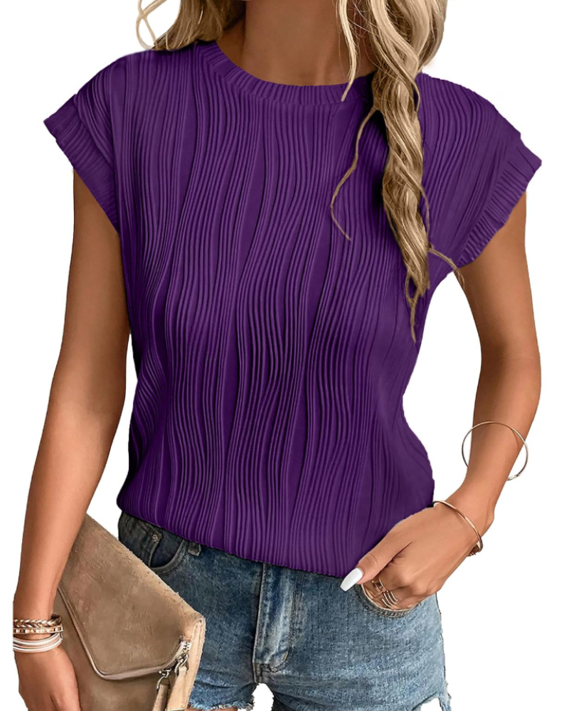 Brooke Women’s Batwing Sleeve Top – Casual Crew Neck Knit Blouse with Relaxed Fit