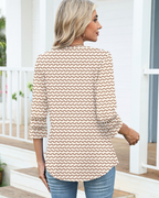 Maya Women’s Lace Embroidered Tunic – V-Neck 3/4 Sleeve Summer Blouse
